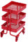 iplusmile Rack De Rangement De Chariot Simulé Parure Mini Chariot Meubles De Maison De Poupées avec Stockage Accessoire De Maison De Poupée Transpalette Manuel Miniatures Rouge Le Fer