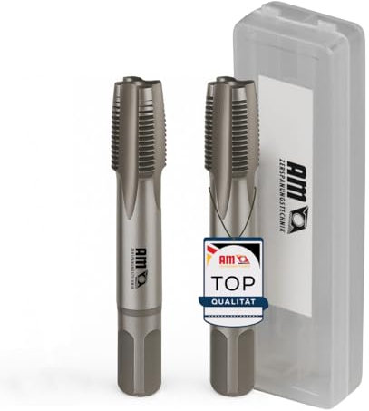 AM-Zerspanungstechnik Set di 2 maschi filettati M12 x 1,5 | affettatrice + affettatrice | set di maschi filettati a mano (M12 x 1,5)