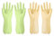 Vyloky Spülhandschuhe Extra Lang (2 Paar) - Wasserdicht & Rutschfest mit Griffnoppen, Hitzeschutz für Küche, Putzen, Gartenarbeit (GR-YL,L)