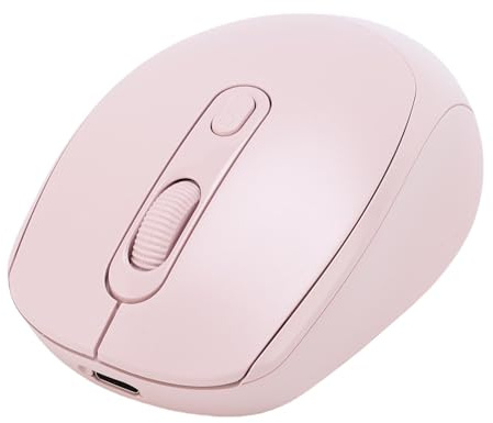 VBESTLIFE Bluetooth und 2,4 G 2 in 1 Wiederaufladbare Drahtlose Maus, Macaron -Farbe, 800/1200/1600 DPI, Stille Maus für Laptop, Computer, PC (PINK)