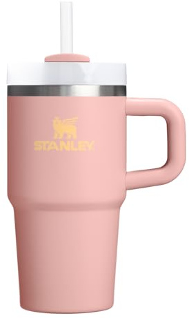 STANLEY Quencher H2.0 Tumbler with Handle and Straw 20 oz | Flowstate 3-Position Lid | Cup Holder Compatible for Travel | Insulated Stainless Steel Cup | BPA-Free | Peach Rose