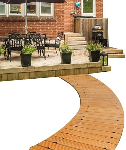 Holzgartenweg,Wetterfest Und Rutschfest - Holzwanderung Für Garten,Für Hinterhof Campingplatz Terrasse Eingang Rund um den Pool Hausgärtner Landschaftsarchitekten