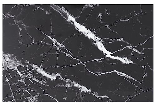 Foknhdi Plateau de table noir 100 x 62 cm en verre trempé de 8 mm aspect marbre design moderne robuste et durable pour table à manger, table basse, cuisine, balcon, bureau