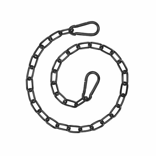 SEIWEI Schwarze Metallkette mit Karabinerhaken, robuste Aufhängekette für Gartenschaukeln, Hängematten, Hängesessel, Sandsäcke und Lichter (40 cm)