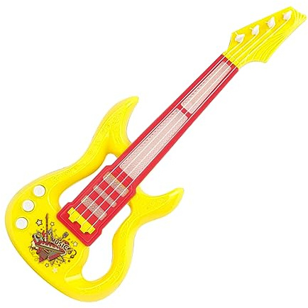 Zisemeil Gitarren-Klavierspielzeug, Multifunktionale Kindergitarre, Zusammenklappbar, Lustiges Schönes Design für den Außenbereich (Gelb)