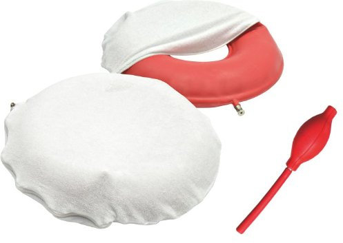 Luftkissen mit regulierbarem Druck 45 cm incl- Luftpumpe und Frotteebezug - Sitzkringel Sitzring