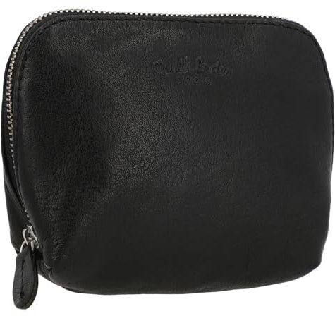 Trousse de Toilette - Gusti Cuir Studio “Leo” Trousse à Maquillage Vintage Trousse de Toilette rétro Homme Femme Cuir de Vachette Noir 2A5-20-6wp S