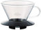 Kalita Wave Pour Over Coffee Dripper, Size 185​, Makes 16-26oz, Single Cup Maker, Heat-Resistant Glass, Patented & Portable,Black