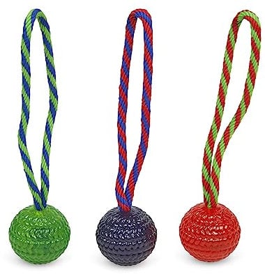 Petface Toyz Rope Ball Chew and Tug Dog Toy (Pack of 1 - Colour May Vary)