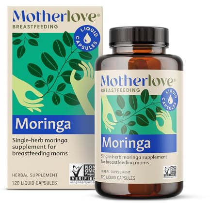 Motherlove Moringa (120 Capsule Value Size) Lactation Supplement to Support Breast Milk Supply—Non-GMO, Organic Herbs, Vegan, Kosher