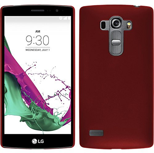 PhoneNatic Case kompatibel mit LG G4s / G4 Beat - Hülle rot gummiert Hard-case + 2 Schutzfolien