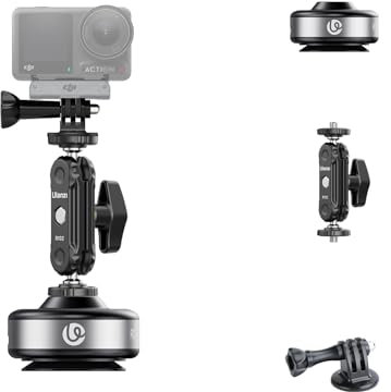 ULANZI SK-23 - Soporte de ventosa para cámara eléctrica con brazo mágico de 360 ° y cierre rápido, tornillo de 1/4, carga de 1 kg, soporte para cámara DSLR, cámara de acción, soporte para teléfono