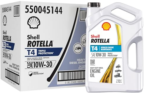 Shell Rotella T4 Triple Protection 10W-30 Motoröl, 1 Gallone (3 Stück)