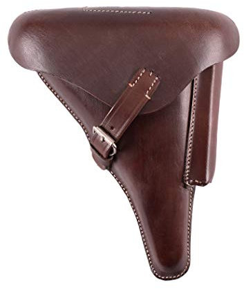 Pistolenholster für P08 aus braunem Leder