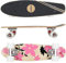 FunTomia Mini-Board Cruiser Skateboard 57cm aus 7-lagigem kanadischem Ahornholz inkl. ABEC-9 Kugellager - mit oder Ohne LED Rollen