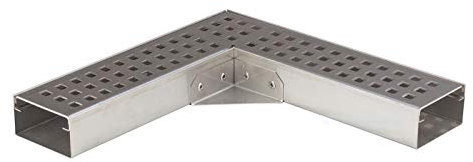 Trobak Rinnenwinkel V4A 90 Grad für Rinne Edelstahl 1 Meter superflach V4A