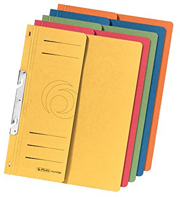 10 Einhakhefter / aus Manila Karton / DIN A4 / 5 vershiedene Farben
