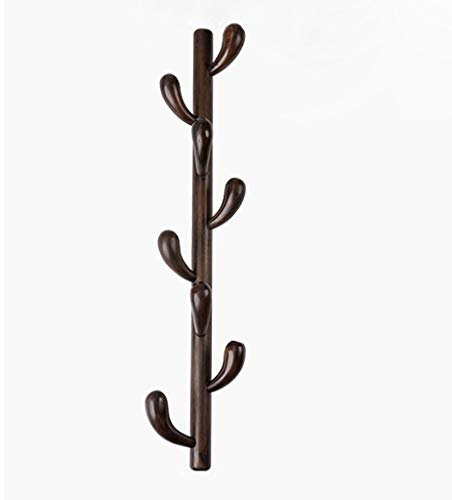 Einfaches Ablagefach, schwebendes Regal, Wandregal, dekoratives Regal aus massivem Holz, Garderobe aus Kaktus, Kreativaufhänger, Kleiderbügel ( Color : Walnut color , Size : 800x200mm (8 hooks) )