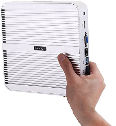 HUNSN Fanless Mini PC, Desktop Computer, HTPC, Kodi Box, Intel Core I3 4005U, Windows 11 pro or Linux Ubuntu, BM01, AC WiFi, BT, VGA, HDMI, 4 x USB3.0, 2 x USB2.0, LAN, 8G RAM 128G SSD