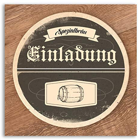 gestaltenlassen.com (10 x) Einladungskarten zum Geburtstag Bierdeckel Einladungen Karten lustig witzig
