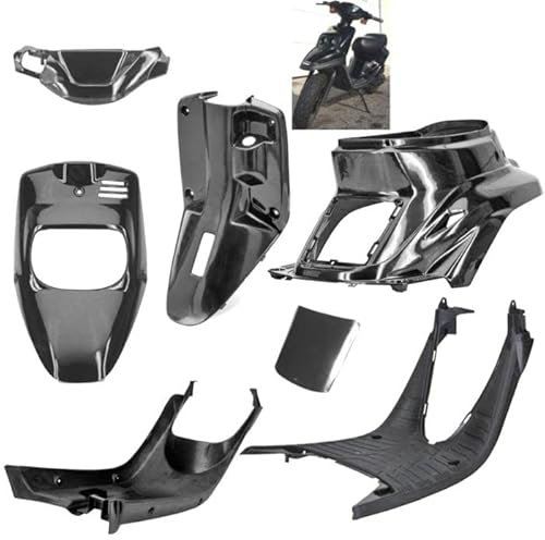 KIT 7 PEZZI CARENE NERO NEUTRO DA VERNICIARE BW'S COMPATIBILE CON MBK BOOSTER SPIRIT 50 '88/'03