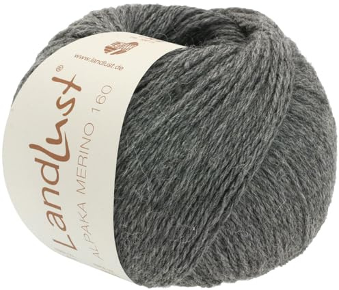 LANA GROSSA Landlust Alpaka Merino 160 | Klassisch verzwirntes Garn aus Merino & Alpaka | Handstrickgarn aus 50% Schurwolle & 50% Alpaka (Baby) | 50g Wolle zum Stricken & Häkeln | 160m Garn FB 408