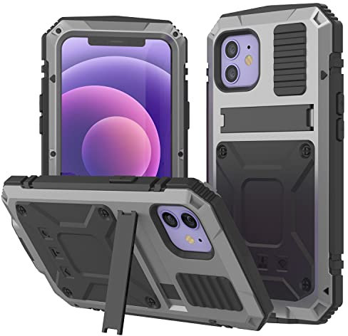 PunkCase for iPhone 12 Mini Metal Case [2.0 Series] Heavy Duty Armor Cover | Full Body Aluminum & TPU Design W/Built in Tempered Glass Screen Minitector for iPhone 12 Mini (2020) (5.4)[Silver]