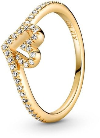 PANDORA SHINE Ring Timeless Glitzerndes Herz 14k gelbvergoldet, Zirkonia 169302C01 48