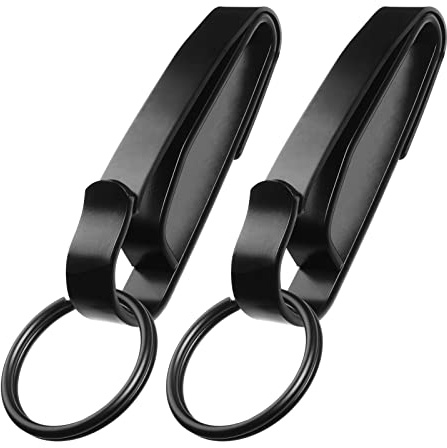 JOTOVO Tactical Stealth Key Ring Holder Special for Police and Fire Agencies Duty Belt, Double Side Quick Release Key Holder with Detachable Keyring (2.25-Inch Max)- 2 PACK