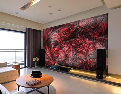 Papier Peint Texture Noire Rouge Abstraite Papier Peint Panoramique 3D Murale Tableaux Muraux Décoration