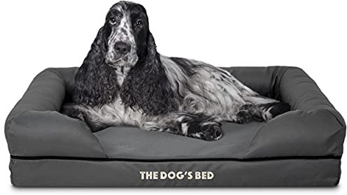 Hundebett Orthopädisch, Premium Memory Foam, wasserdicht, Arthritis Schmerzlinderung, Hüft- und Ellenbogendysplasien, Unterstützung, waschbarer Bezug
