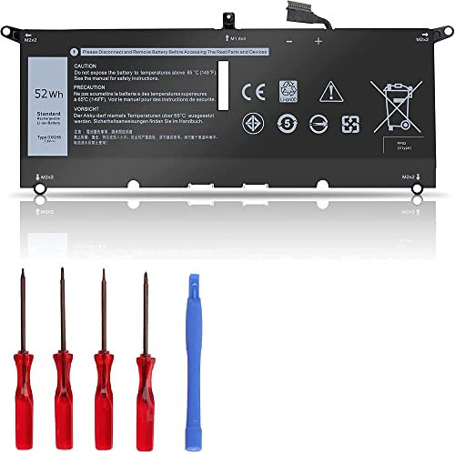 Indmird 52Wh DXGH8 Laptop Akku für Dell XPS 13 9370 9380 7390 Inspiron 7400 5391 5390 7490 7390 7391 2-in-1 Latitude 3301 E3301 Vostro 5390 5391 Series G8VCF P82G H754V 0H754V P82G001 7.6V 6500mAh