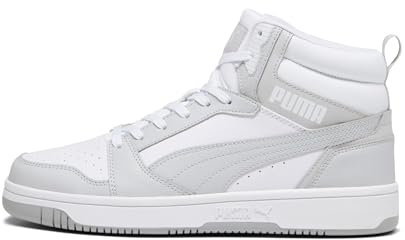 PUMA Unisex Rebound V6 Sneaker, White Ash Gray, 38.5 EU