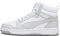 PUMA Unisex Rebound V6 Sneaker, White Ash Gray, 38.5 EU