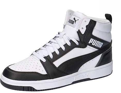 PUMA Rebound V6, Scarpe da ginnastica Unisex - Adulto, White Black Shadow Gray White, 43 EU