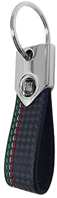 Fiat Offizieller schwarzer Schlüsselanhänger Carbon Schlüsselanhänger, Schwarz Tricolor, Carbon Black Tricolor, Taglia unica, Carbon Black Tricolor, Einheitsgröße, Schützend