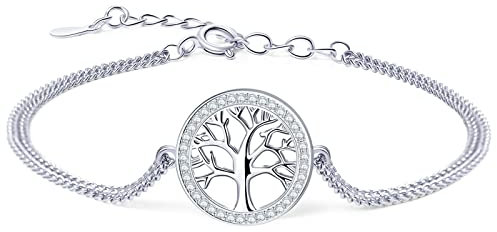 Tusuzik Muttertagsgeschenk Lebensbaum Damen Armband Silber 925 Muttertag Geschenk Baum des Lebens Muttertagsgeschenke für Mama