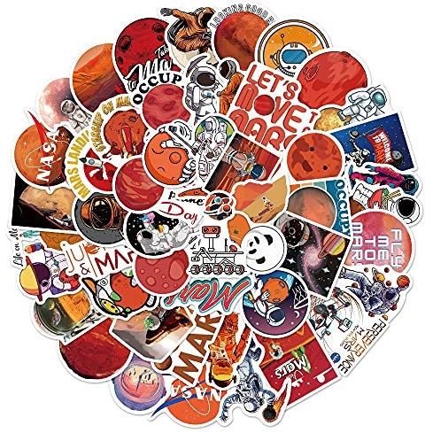 Weltraum-Aufkleber für Kinder, NASA-Aufkleber, coole Vinyl-Aufkleber für Teenager, Mädchen, Laptop, Skateboard, Telefon, Reiseetui, Computer, Gitarre, Fahrrad (50 Stück)