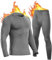 UNIQUEBELLA Men's Thermal Underwear,Home Thermal Underwear Set Men Winter Thermal Clothing Breathable Multifunctional Ski Underwear for Running,Skiing,Football,Cycling-Grey