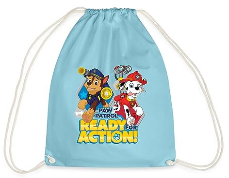 Spreadshirt Paw Patrol Pawfect Teamwork Chase Marshall Turnbeutel, One size, Aqua