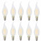 Jiotouhu 10 Stück 4W Nicht Dimmbar LED Lampe in Kerzenform mit E14 Fassung, LED Filament Kerze Birne Windstoß Matt Warmweiß 2700K,Energieklasse B