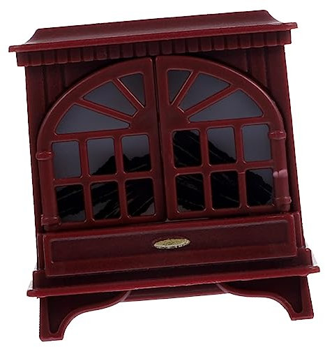 PRETYZOOM Puppenhaus Mini Litable Kaminofen Wärmer Simuliertes Brennholz Weihnachtsdekoration Möbelmodell (Schwarz) Mini-Kamin Kaminmodell Miniatur Modelle Weihnachtskamin dekorativer Kamin