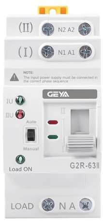 GAEYAELE Interruptor de Transferencia Automática Interruptor de Alimentación Dual Tipo de Carril DIN de Alimentación Ininterrumpida (2Polo 40A AC220V)