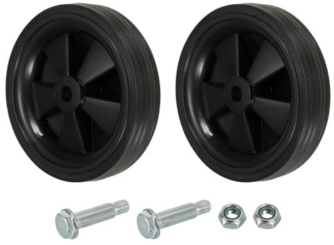 PATIKIL 6 Air Compressor Wheels, 2 Pcs Universal Air Compressor Wheel Replacement Parts with 0.5 Dia. Hole for Easy Mobility, Black