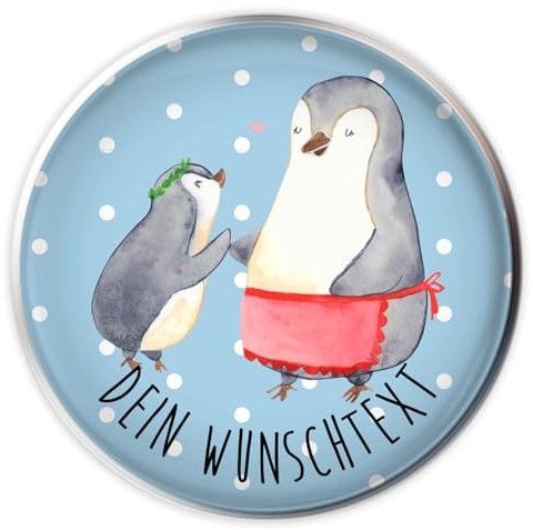 Mr. & Mrs. Panda Personalisierter Waschbecken Stöpsel Pinguin mit Kind - Personalisierte Geschenke, Personalisierter Waschbeckenstöpsel, Danke Mama,