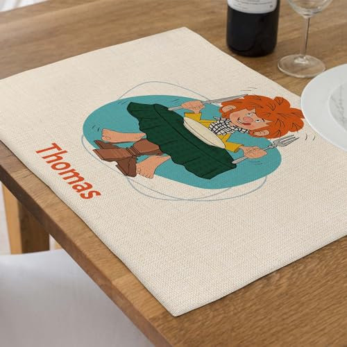 Bavariashop | PUMUCKL Tischset abwaschbar mit Wunschname | Personalisierter Untersetzer für den Esstisch | Platzsets mit Name Bedruckt | 40,5 cm x 30,5 cm