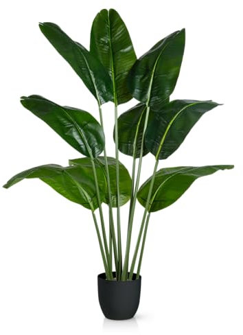 PASCH® Bananenbaum Kunstpflanze groß (120 cm) - Langlebig & Naturgetreu | Kunstpflanzen groß | Künstliche Pflanzen groß | Palme künstlich | Künstliche Palme | Kunstbaum für natürliches Ambiente