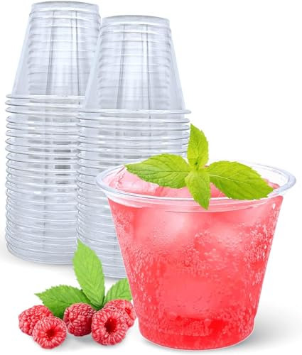 Panexf 50 Stück Schnapsgläser Plastik 4cl/40ml Shotgläser plastikbecher Schnapsbecher aus PP - Material, Wiederverwendbarer Trinkbecher für Party Spaß
