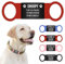 Kodinsiivous Personalised Pet ID Tags, Slide On Custom Engraved Name Tags, Stainless Steel Collar Tags for Small, Medium, Large Dogs/Cats - Silent Customized (Red, L)