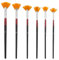 6 Pieces Artist Fan Paint Brush Set,Professional Soft Anti-Shedding Fan Brush Acrylic Paint Brushes with Nylon Hair DIY Craft Long Wood Handle for Acrylic Watercolor Oil Gouche Painting Rock Painting